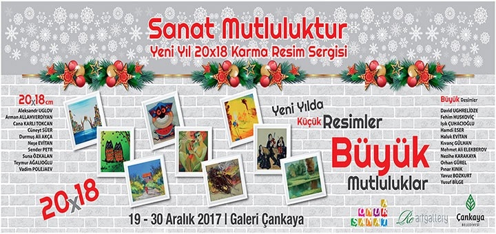 20cmx18cm Yeniyıl 2018 Karma Resim Sergisi